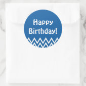 Joyeux anniversaire - Sticker rond bleu (Sac)