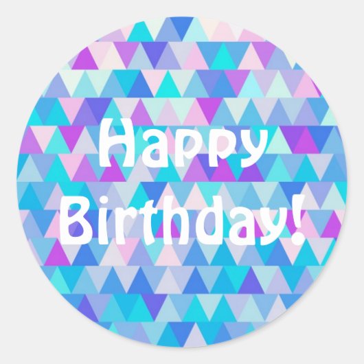 Joyeux anniversaire - Sticker rond bleu (Devant)