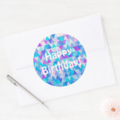 Joyeux anniversaire - Sticker rond bleu (Enveloppe)