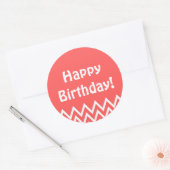 Joyeux anniversaire - Sticker rouge rond (Enveloppe)