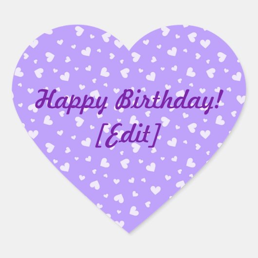 Joyeux Anniversaire - Stickers Motifs de Coeurs Vi (Devant)