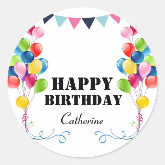 Joyeux Anniversaire Stickers personnalisables pour (Devant)