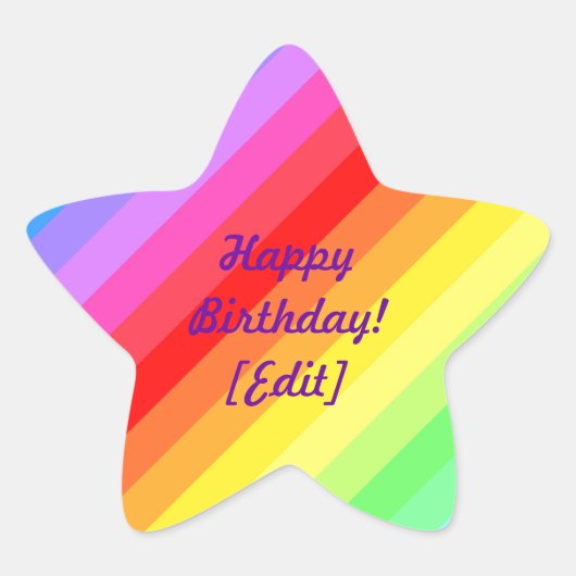 Joyeux anniversaire - Stickers Rainbow Star (Devant)