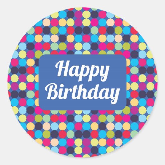 Joyeux anniversaire - Stickers ronds (Devant)