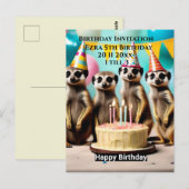 Joyeux Anniversaire Suricate, Invitation Anniversa (Devant / Derrière)
