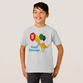 Joyeux Anniversaire T-Rex 5 ans T-shirt Ballons (Devant entier)