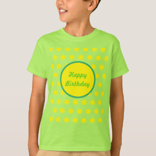Joyeux anniversaire T-shirt enfant Neon vert et ja