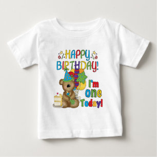 Joyeux anniversaire Teddy Bear 1er T-shirts et cad