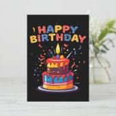 Joyeux Anniversaire Thème Fournitures Invitation (Debout devant)