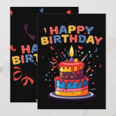 Joyeux Anniversaire Thème Fournitures Invitation (Devant / Derrière)