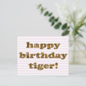 Joyeux anniversaire tigre ! Carte postale fun Tigr (Debout devant)