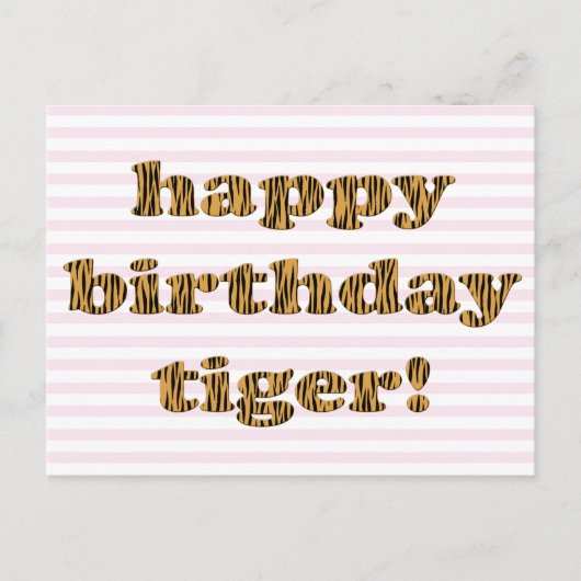 Joyeux anniversaire tigre ! Carte postale fun Tigr (Devant)