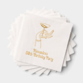 Joyeux Anniversaire Toast Raising Champagne Glass (Insitu (empilé))