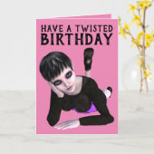 Joyeux anniversaire tordu, CARTES DE FILLES EMO (Fleur jaune)