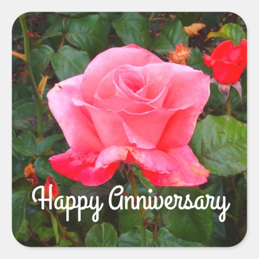 Joyeux Anniversaire Touche des Stickers Rose de cl (Devant)