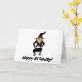 Joyeux Anniversaire Tu Vieux Carte De Sorcière (Fleur jaune)