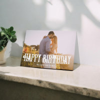 Joyeux anniversaire Vintage Bold Carte photo