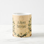 Joyeux Anniversaire Vintage Pots de Fleur Mug (Centre)