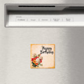 Joyeux Anniversaire Vintage sur mesure Magnet (In Situ (Lave-vaisselle))