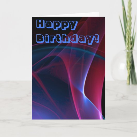 Joyeux Anniversaire Violet Bleu Abstrait Modèle Vi (Devant)