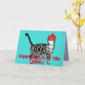 Joyeux anniversaire Vous Cool Tabby Chat Carte d'a (Fleur jaune)