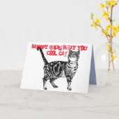 Joyeux anniversaire Vous Cool Tabby Chat Carte d'a (Fleur jaune)