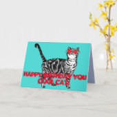 Joyeux anniversaire Vous Cool Tabby Chat Carte d'a (Fleur jaune)