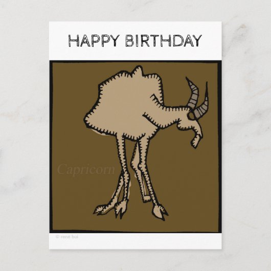 Joyeux Anniversaire Zodiac Signes Capricorn Carte (Devant)