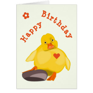 Joyeux AnniversaireCarte bébé Canard Jaune