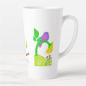 Joyeux Aquarelle Oiseaux Latte Mug (Droite)