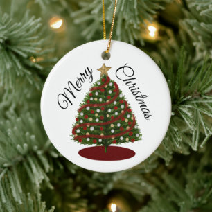 Joyeux Arbre de Noël Arbre rond Ornement