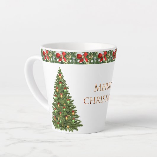 Joyeux Arbre de Noël Latte Mug (Angle gauche)
