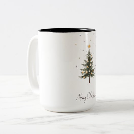 "Joyeux Arbre de Noël Mug à deux tons (Devant gauche)