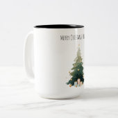 "Joyeux arbre de Noël Mug cadeau à deux tons (Devant gauche)