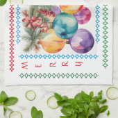 Joyeux Arbre de Noël Ornements Serviette de cuisin (Plié)
