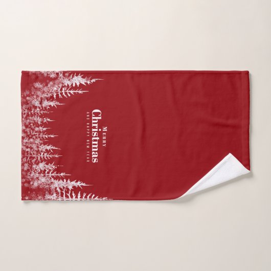 Joyeux Arbres blancs de Noël (Serviette à main)