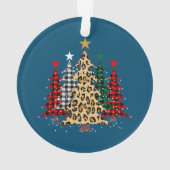 Joyeux arbres de Noël avec Buffalo Plaid & Leopard (dos)
