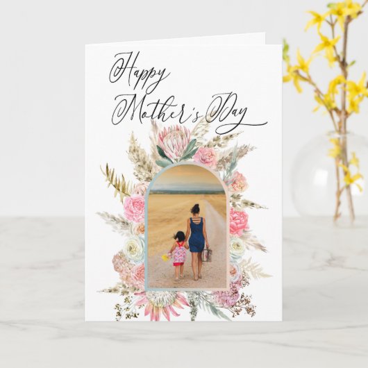 Joyeux arc Modèle photo de la Fête des Mères Boho (Fleur jaune)