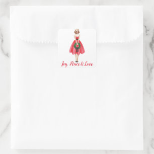 Joyeux autocollant cadeau de Noël