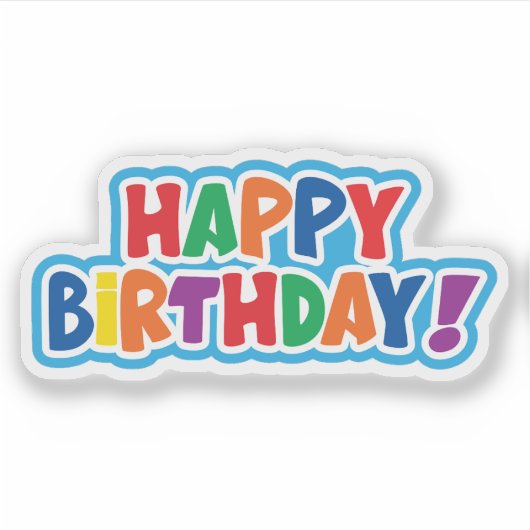 Joyeux autocollant coloré anniversaire (Devant)