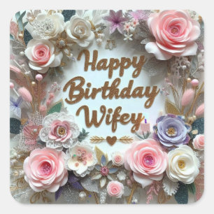 Joyeux autocollant d'anniversaire de femme