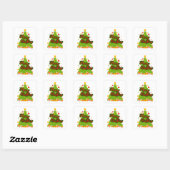 Joyeux autocollant d'arbre de Noël (Feuille)