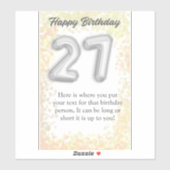 Joyeux autocollant de 27 ans (Feuille)