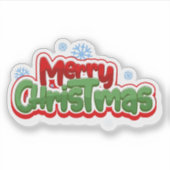 Joyeux autocollant de flocon de Noël (Devant)