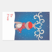 Joyeux autocollant de marque bleu doux de Noël (Devant)