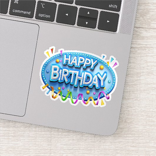 Joyeux autocollant marrant anniversaire (Détail)
