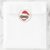 Joyeux autocollant Père Noël Sock Monkey (Sac)