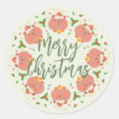 Joyeux autocollant rond Noël (Devant)