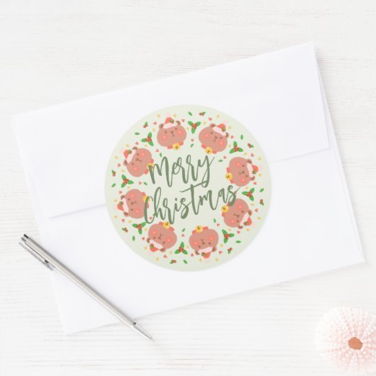 Joyeux autocollant rond Noël (Enveloppe)