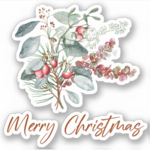 Joyeux autocollant vert rouge Noël